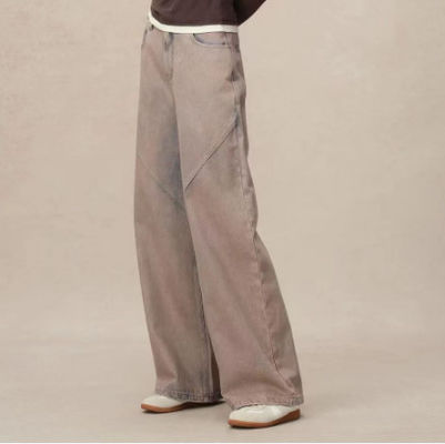 Hosen aus denim, mit hoher Taille, mit geraden Beinen