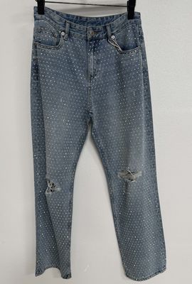 Modische Strassverzierungen Gerade Jeans für ein auffälliges Aussehen