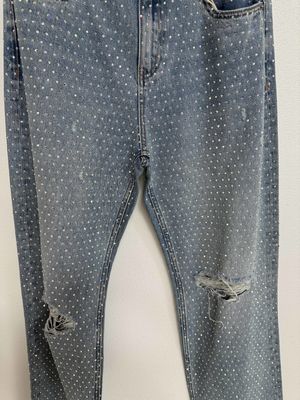 Modische Strassverzierungen Gerade Jeans für ein auffälliges Aussehen