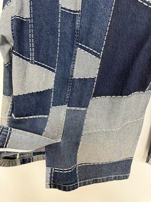 Trendy Jacquard Elemente Denim Blazer für einen kühnen und stilvollen Look