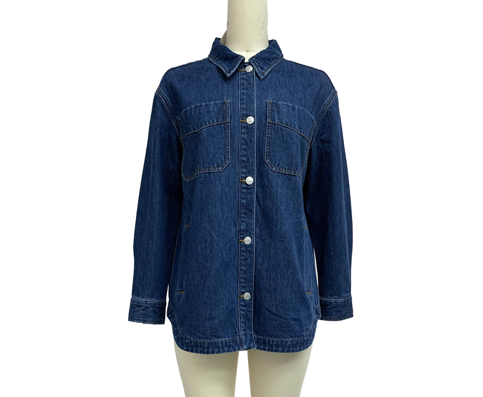 Übergroße Jeans-Shirt Denim-Overshirt für einen entspannten und komfortablen Stil